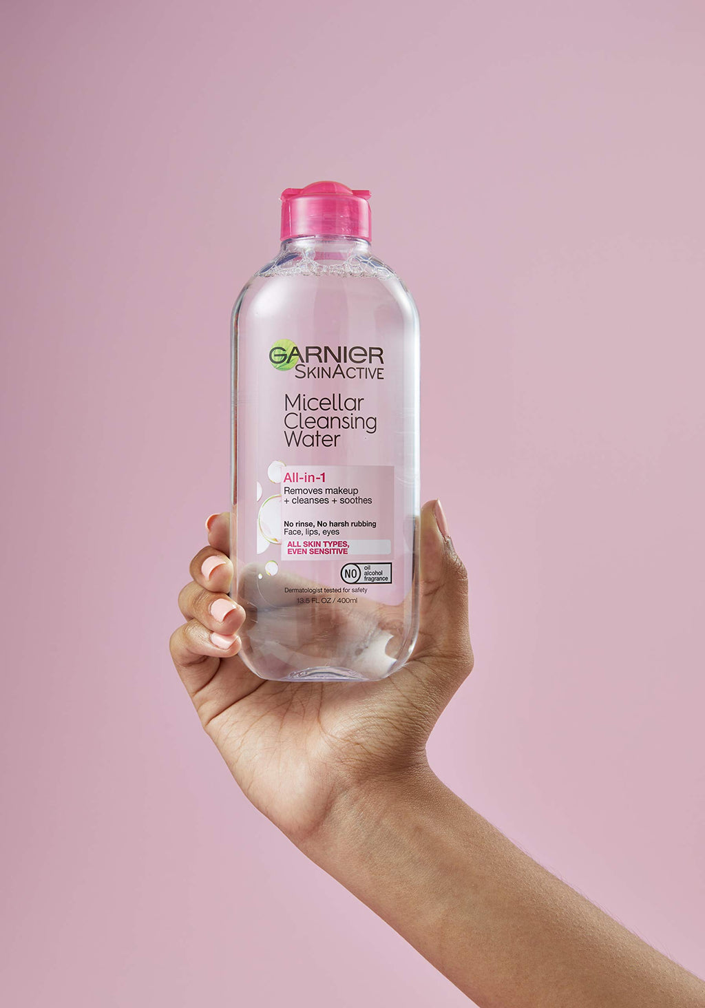 Garnier Micellar Water, Hydrating Facial Cleanser & Makeup Remover, Suitable for Sensitive Skin, Vegan, Cruelty Free, 13.5 Fl Oz (400mL), 2 Count