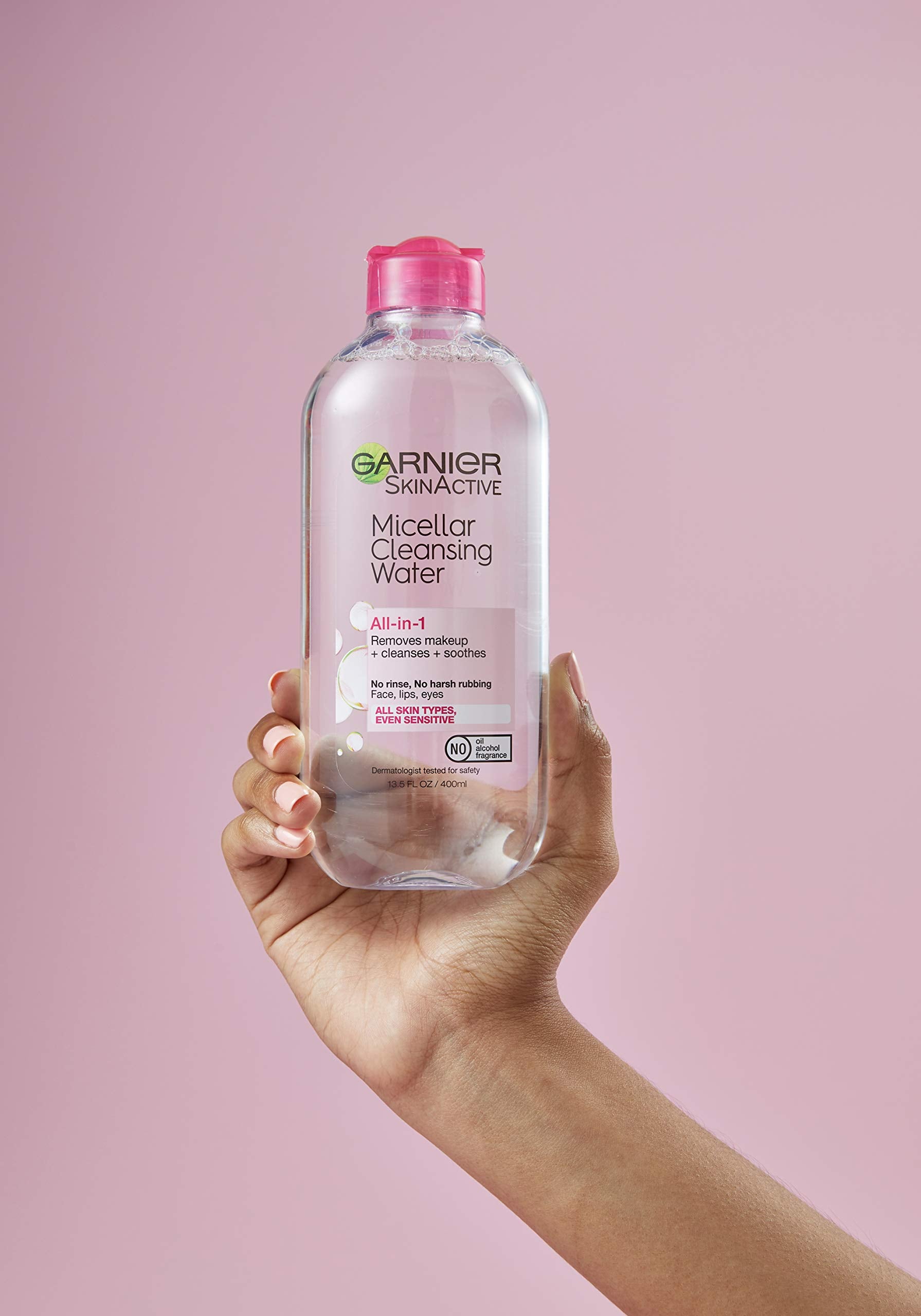 Garnier Micellar Water, Hydrating Facial Cleanser & Makeup Remover, Suitable for Sensitive Skin, Vegan, Cruelty Free, 13.5 Fl Oz (400mL), 2 Count