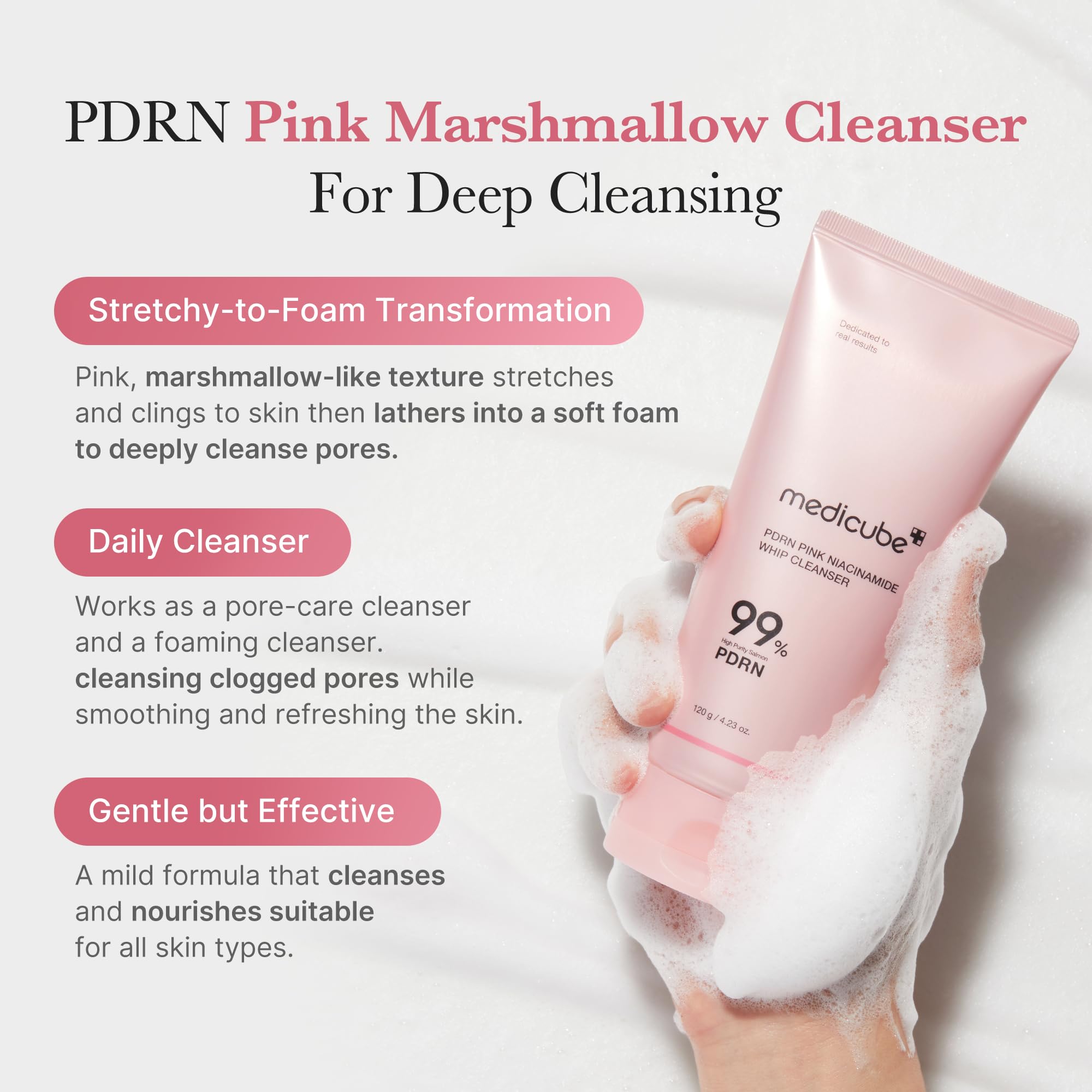 medicube Azelaic Acid Gummy Whip Cleanser | Cleansing Foam For Troubled Skin | Use After Spot Care & Excess Sebum Control | Niacinamide, Glycerin | Soothing, Pore Cleansing Face Wash | Korean Skincare
