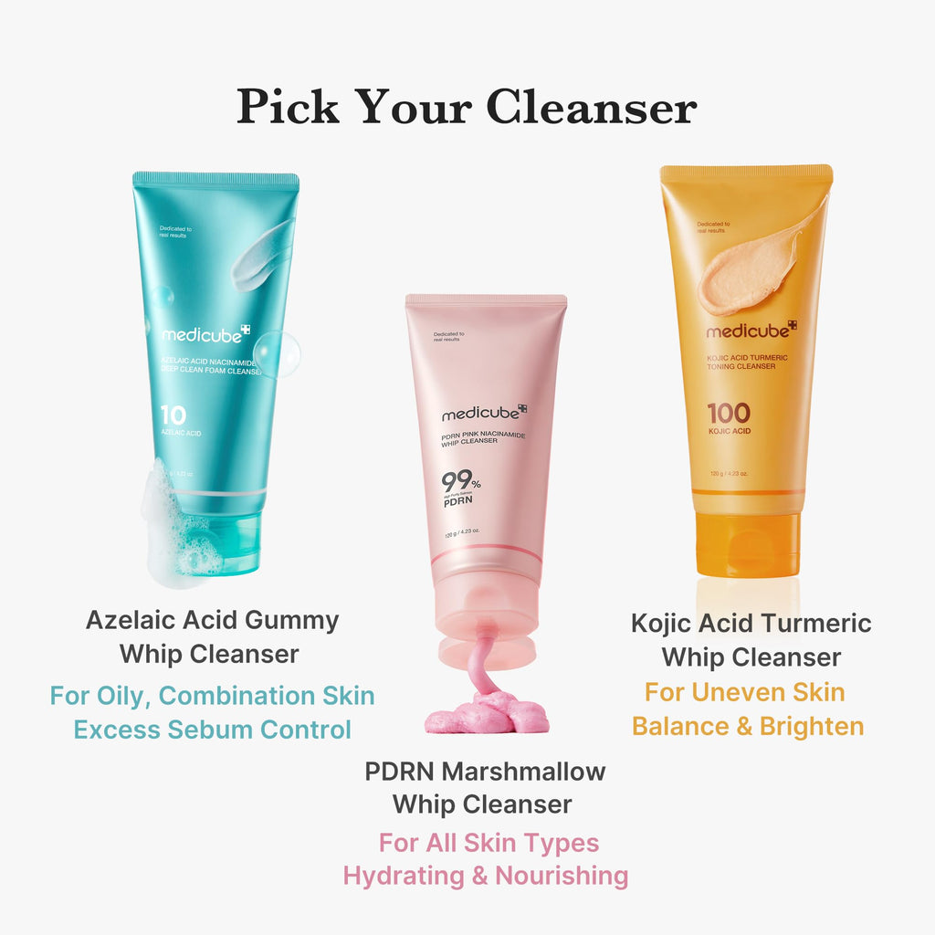 medicube Azelaic Acid Gummy Whip Cleanser | Cleansing Foam For Troubled Skin | Use After Spot Care & Excess Sebum Control | Niacinamide, Glycerin | Soothing, Pore Cleansing Face Wash | Korean Skincare