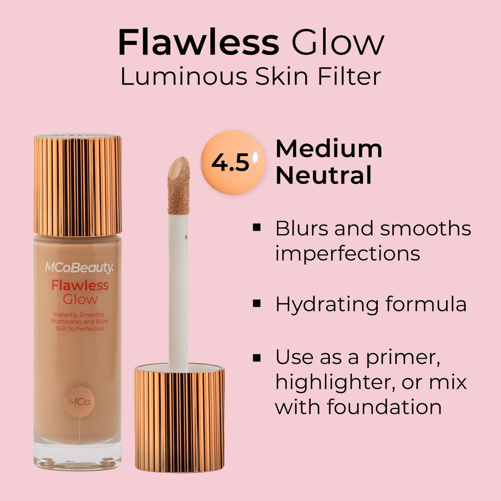 MCoBeauty Flawless Glow Luminous Skin Filter, 3.5 Light, Healthy Glow with Natural Radiance, Vegan, Cruelty Free Cosmetics