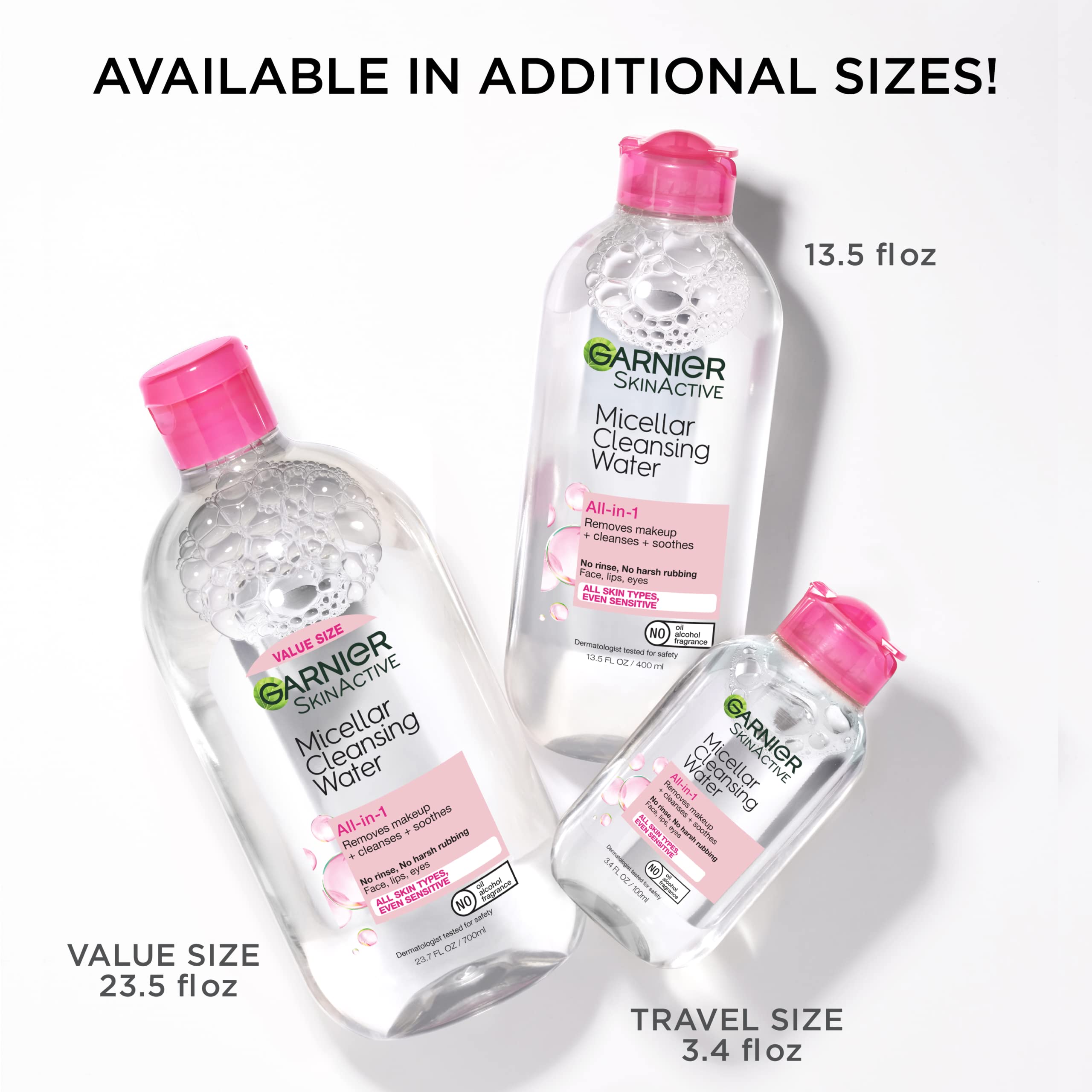 Garnier Micellar Water, Hydrating Facial Cleanser & Makeup Remover, Suitable for Sensitive Skin, Vegan, Cruelty Free, 13.5 Fl Oz (400mL), 2 Count