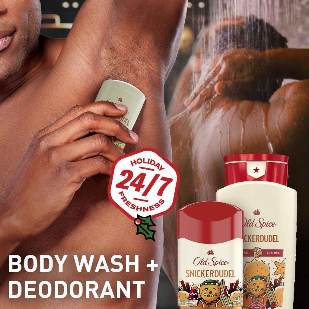 Old Spice Antiperspirant & Deodorant for Men, Holidudes Limited Edition, 24/7 Sweat Protection, Stocking Stuffer, Snickerdudel Sugar Cookie Scent, 2.6 oz